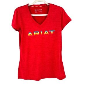 NEW Ariat Tek Laguna Logo Performance Shirt Women's Med Aura Orange Heat Series